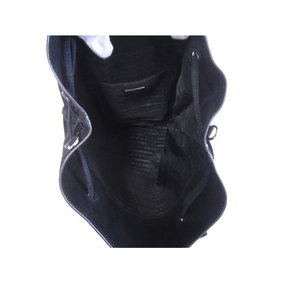 Prada Black Nero Drawstring Suede Handbag - Picture 8 of 10